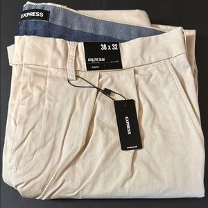 Express Men's Athletic Slim Pants - Beige